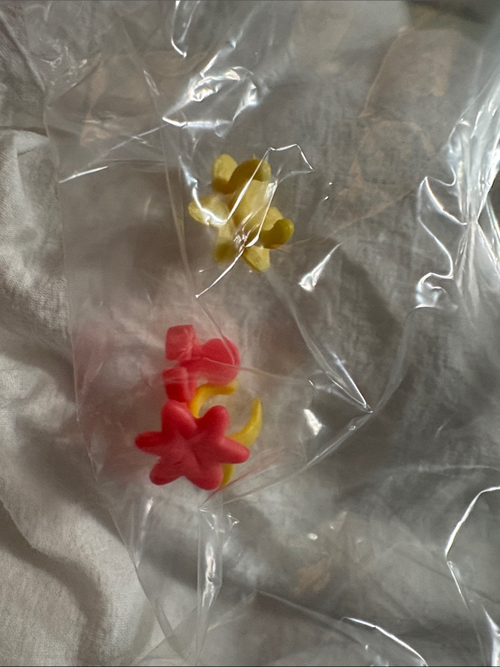 Pink and Yellow Flower Hair Clips